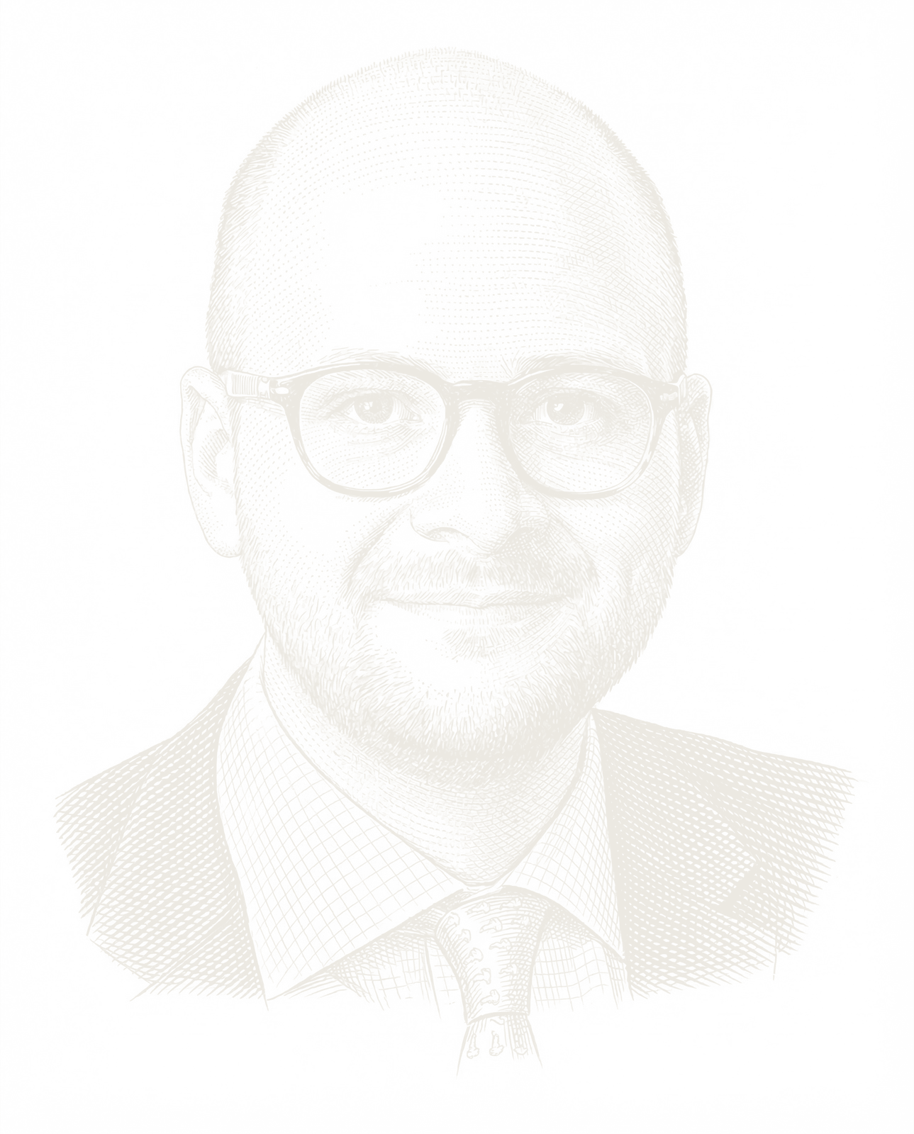 Illustrated portrait of B. Jed Rollins