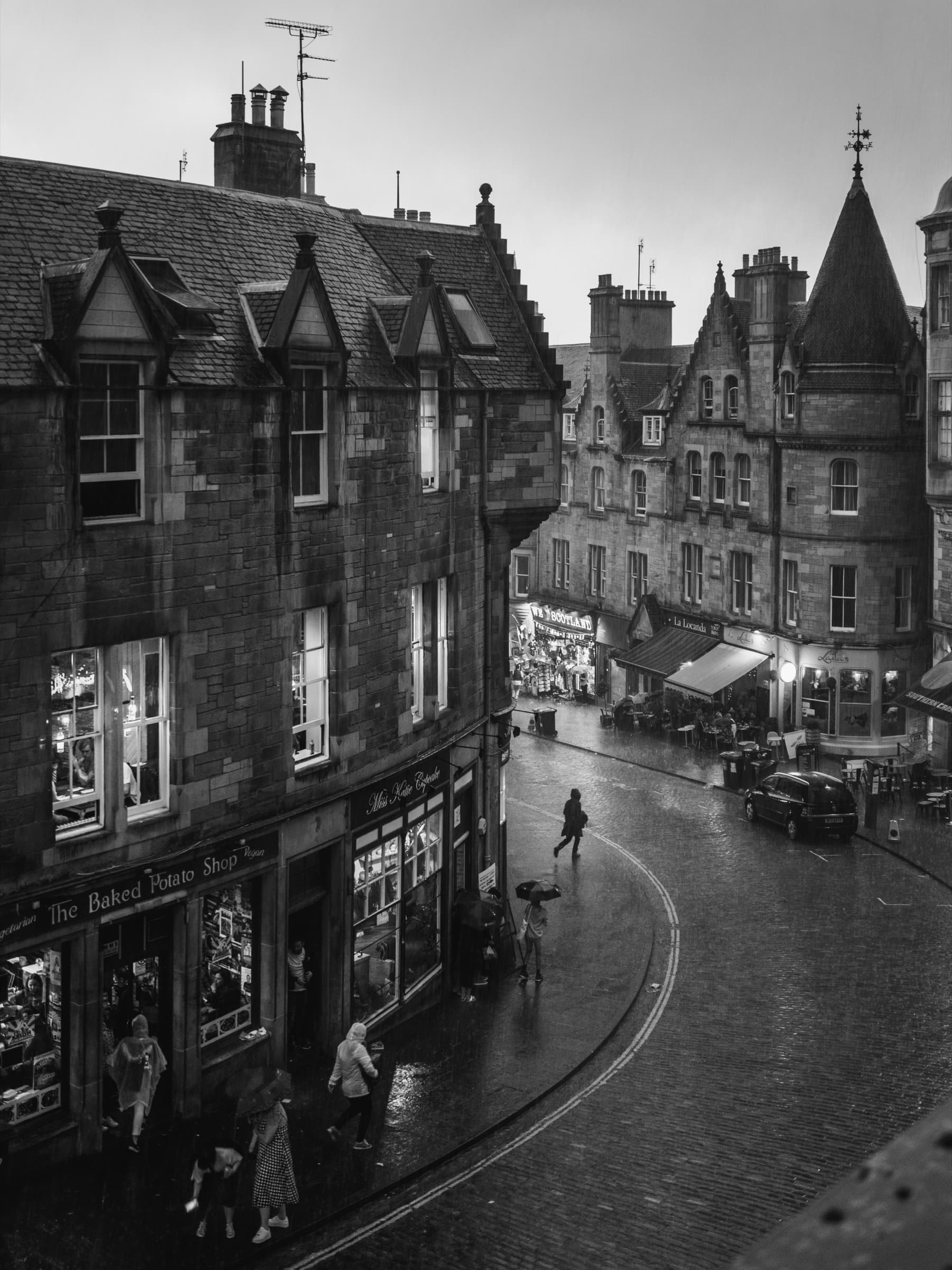 Rainy street in Edinburgh