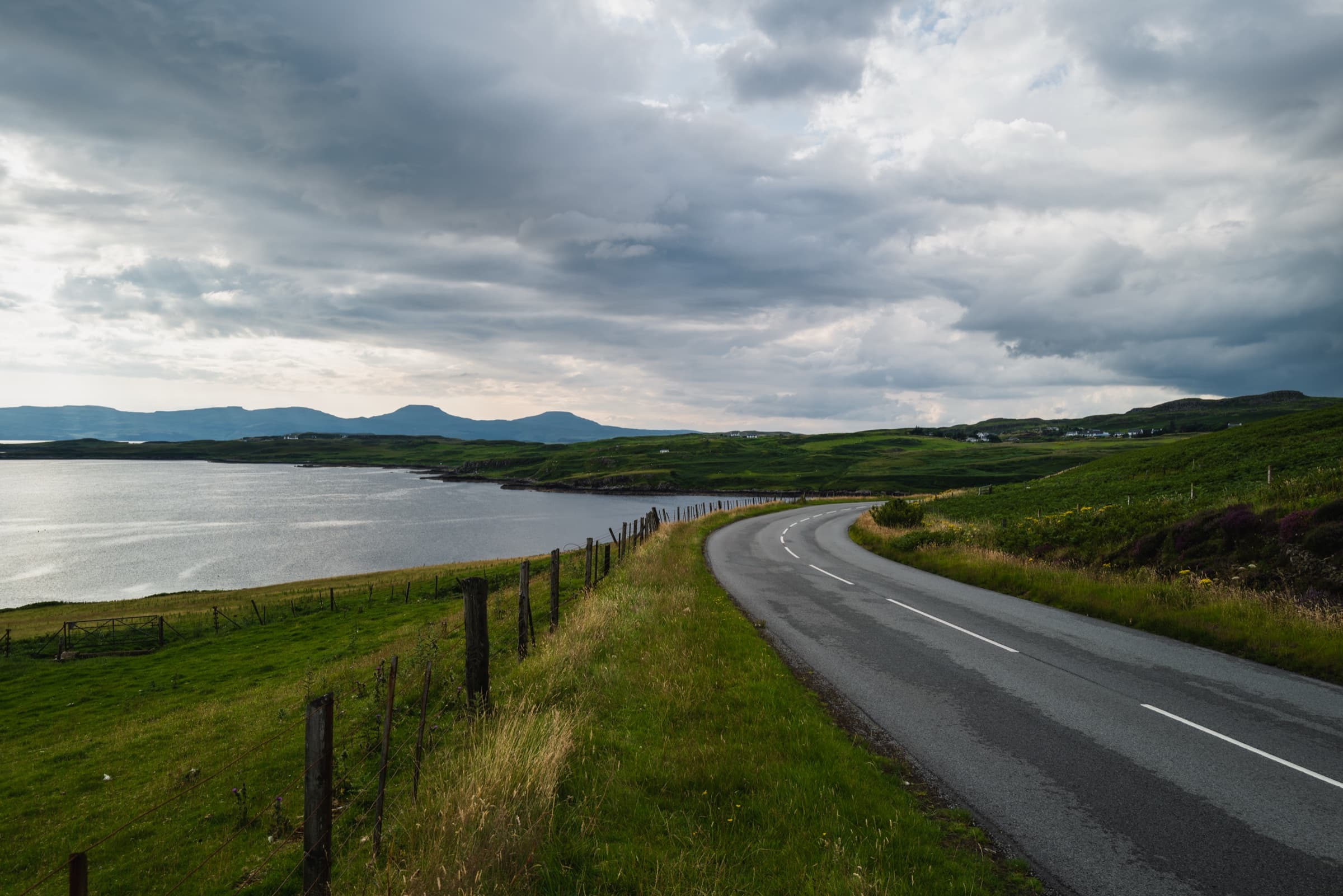 Single-track road through the Highlands